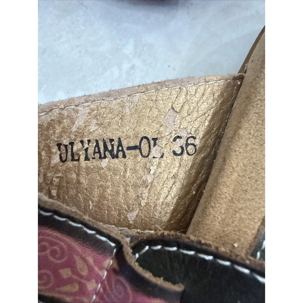 L'Artiste Sprin Step Olyana Sandals Slip On‎ Size 36 US 5.5/6 Boho Hippie